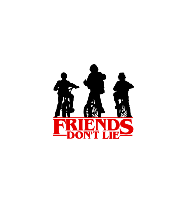 friends dont lie bicycle model alb pe tricou