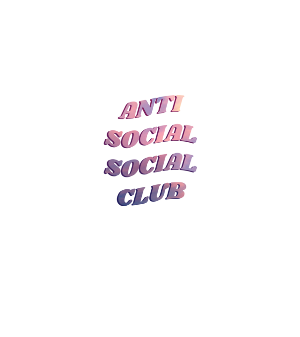 Anti social social club pink model negru pe tricou