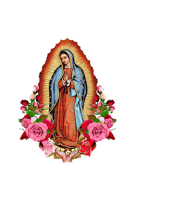 Fecioara Maria model alb pe tricou