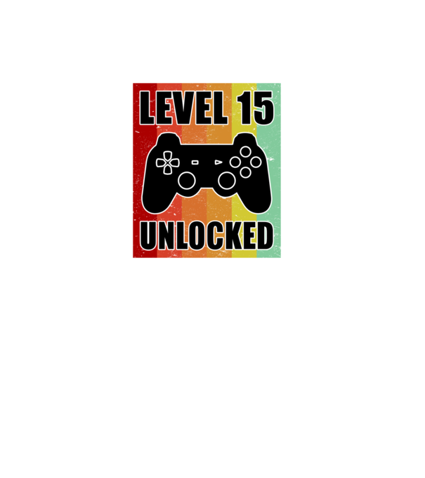 level 15 unlocked retro gamer model alb pe tricou