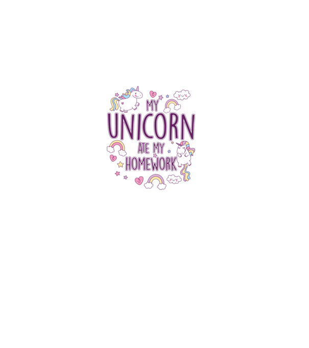 My unicorn ate my homework model alb pe tricou
