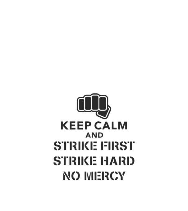 Keep calm and strike first cobra kai model alb pe tricou