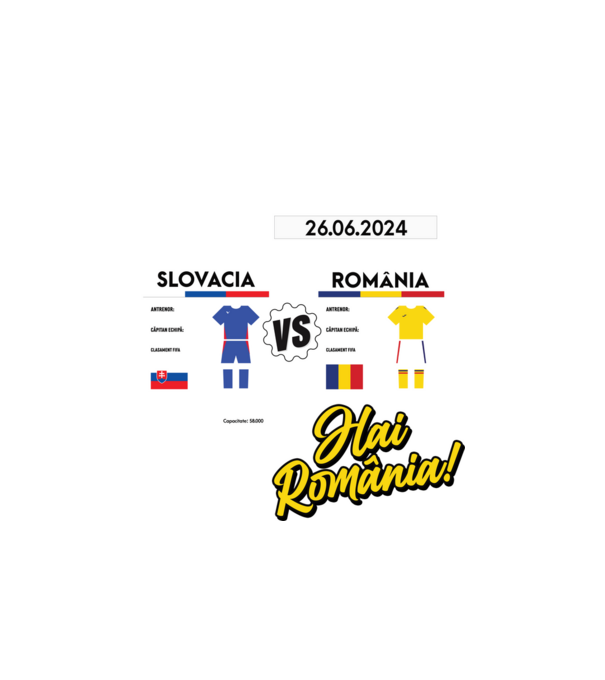 SLO-ROU euro 2024 calendar model alb pe tricou