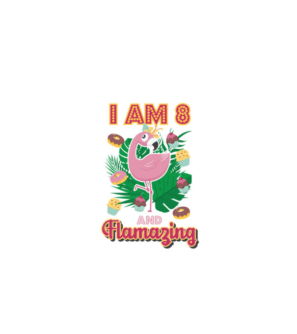FLAMAZING Birthday 8 Years old model alb pe tricou