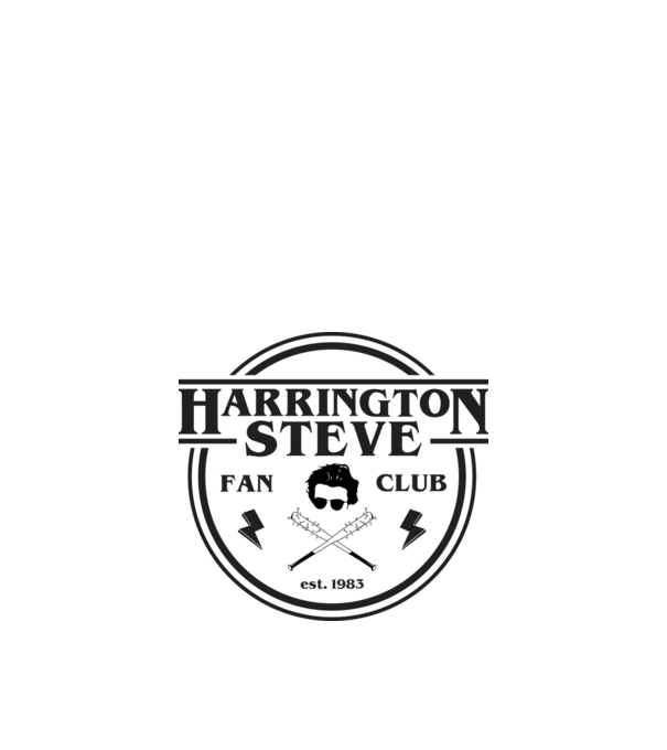 steve harrington fan club est 1983 model alb pe tricou