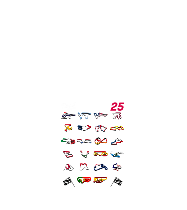 MOTOGP 25 CALENDAR Negru model alb pe tricou