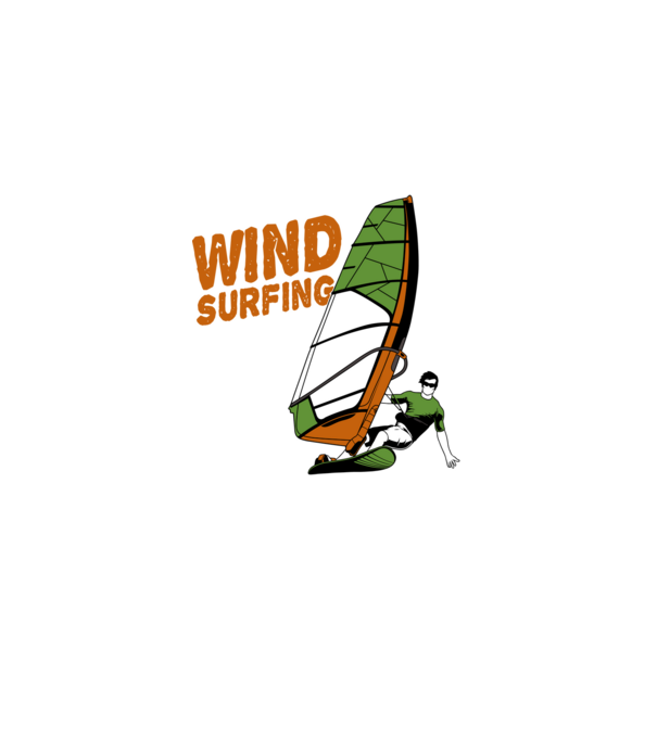 Wind Surf model negru pe tricou