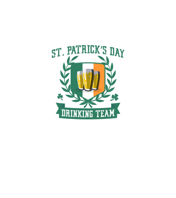 St Patrick Drinking team model alb pe tricou