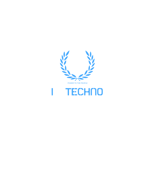 I love techno model negru pe tricou
