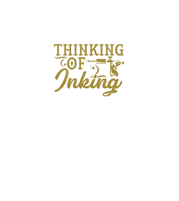 Thinking of inking model negru pe tricou