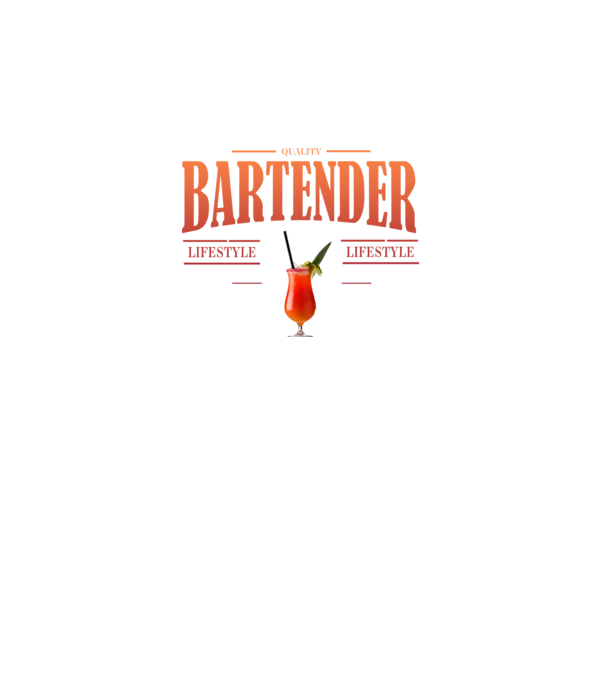 Lifestyle Bartender model alb pe tricou