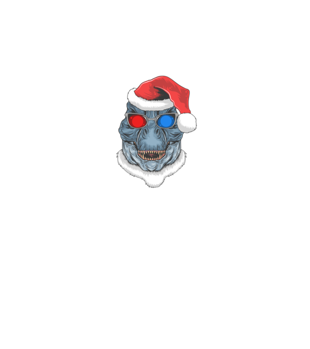 Santasaurus Rex model albastru închis pe tricou