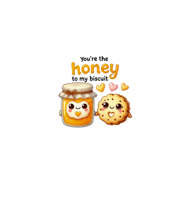 Honey to my Biscuit model alb/roșu pe tricou