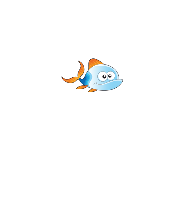 Fish model alb pe tricou