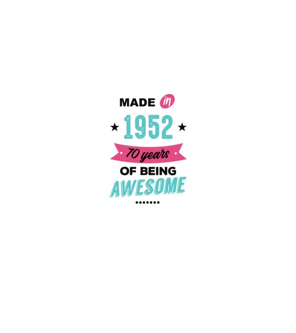 MADE in 1952 model alb pe tricou