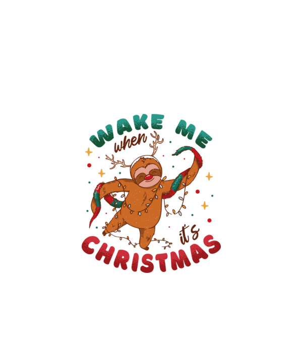 Christmas Sloth model alb pe tricou