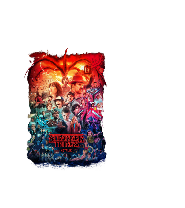 stranger things tribute poster2 model alb pe tricou