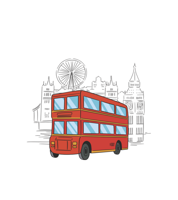 Autobuze model alb pe tricou