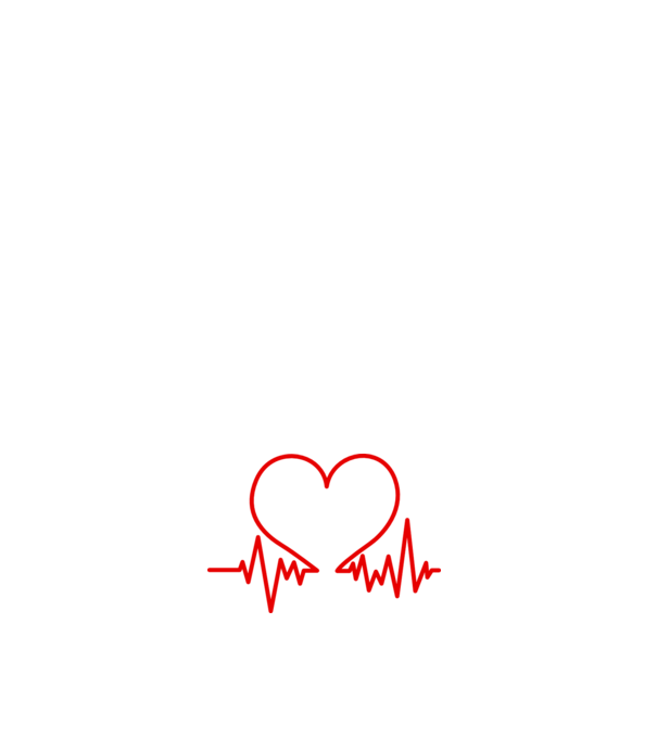 ECG inimă model alb pe tricou