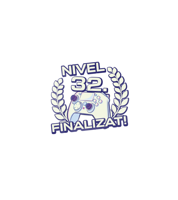 Nivel 32 finalizat! model negru pe tricou