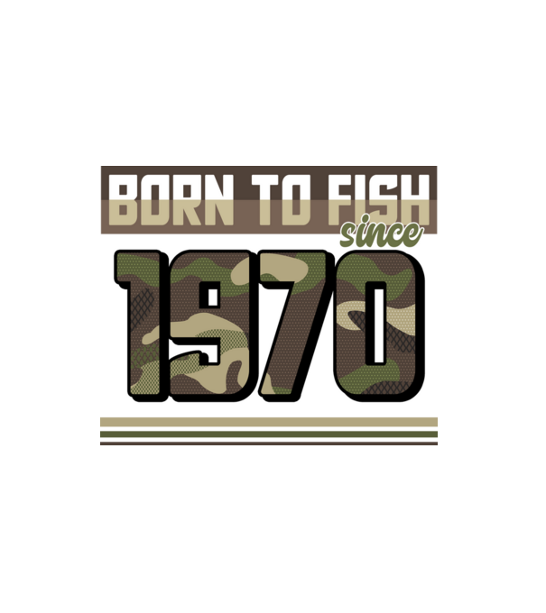 Born to fish since 1970 model alb pe tricou