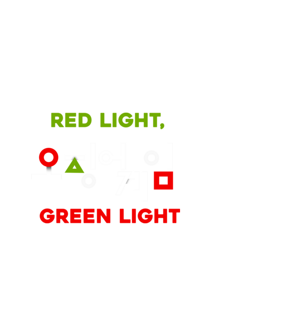 red light green light model alb pe tricou
