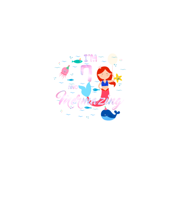 Mermazing Birthday 7 model negru pe tricou