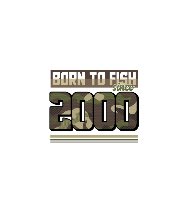 Born to fish since 2000 model negru pe tricou