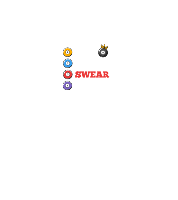 Aim swear shoot repeat - biliard v2 model negru pe tricou