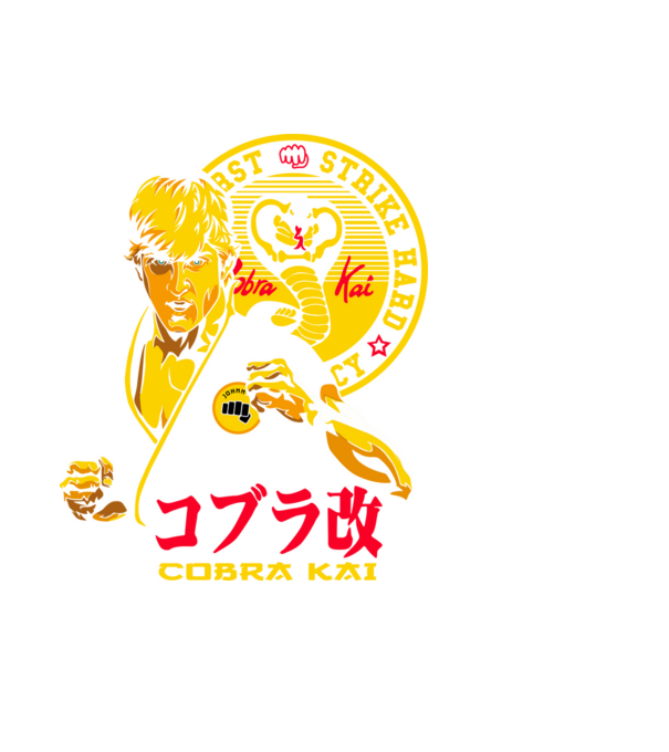 cobra kai poster model negru pe tricou