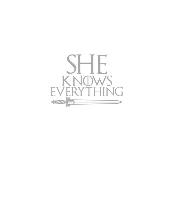 Cuplu She knows everything model negru pe tricou