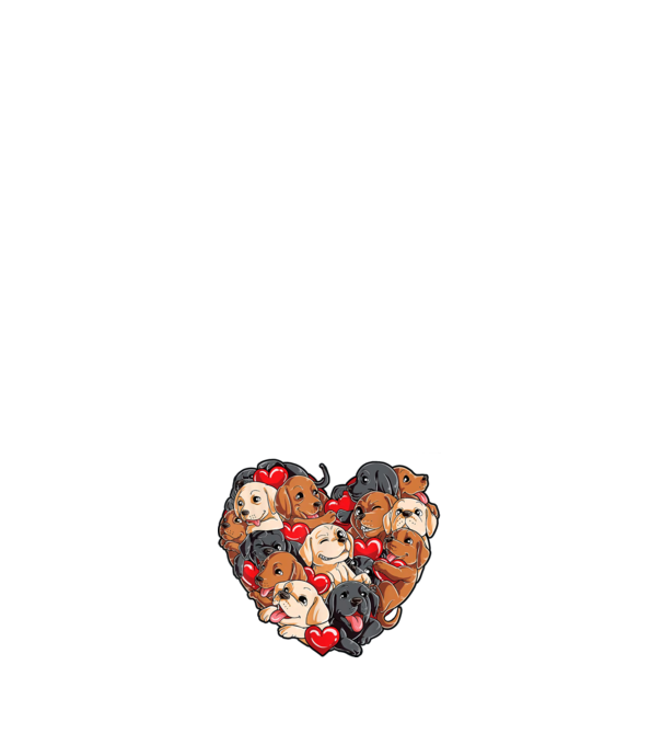 Puppy Heart model negru pe tricou