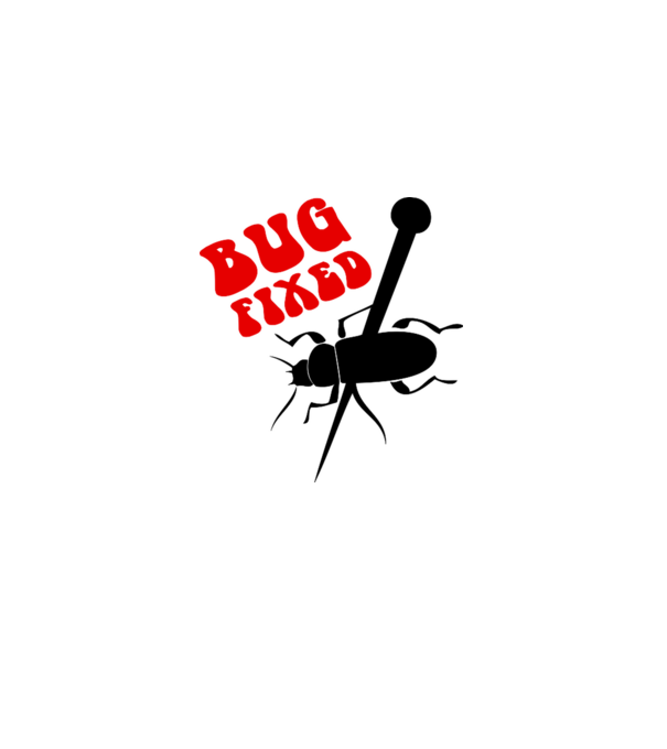 Bug fixed model alb pe tricou