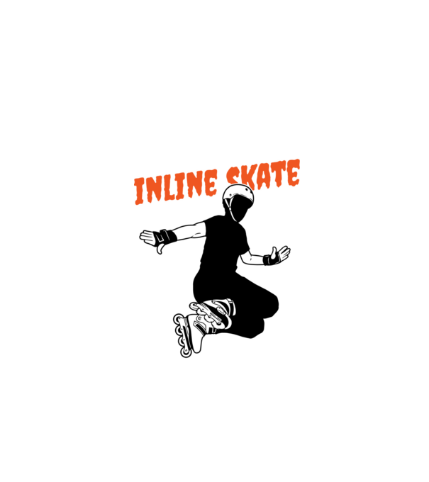 TR inlineskate model negru pe tricou
