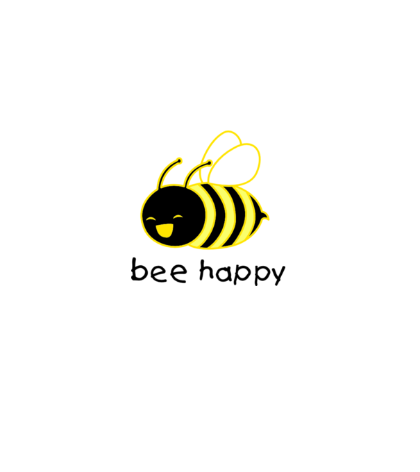 bee happy model roz pe tricou