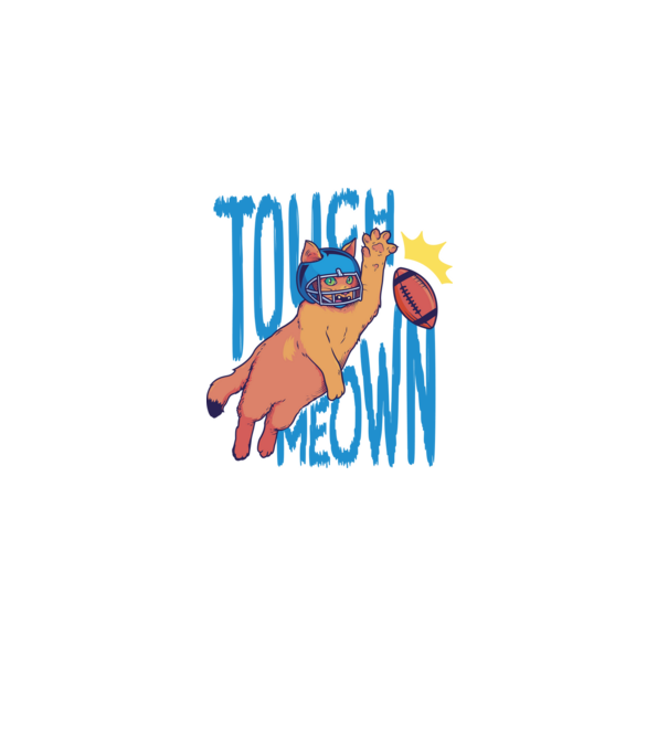 Touch Meow model negru pe tricou
