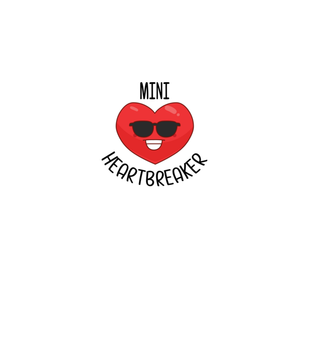 mini heartbreaker model alb pe tricou