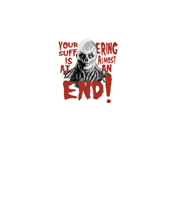 vecna your suffering is almost at an end model gri închis pe tricou