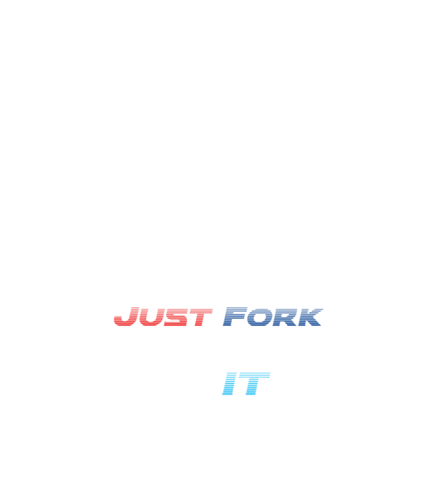 Just Fork It model negru pe tricou