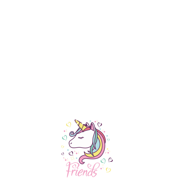 Unicorn Friend model alb pe tricou