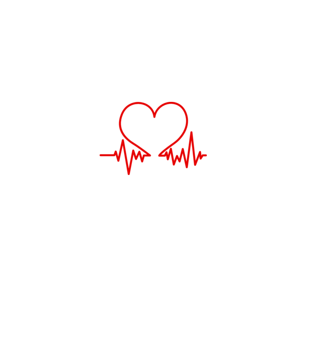 ECG inimă model alb pe tricou