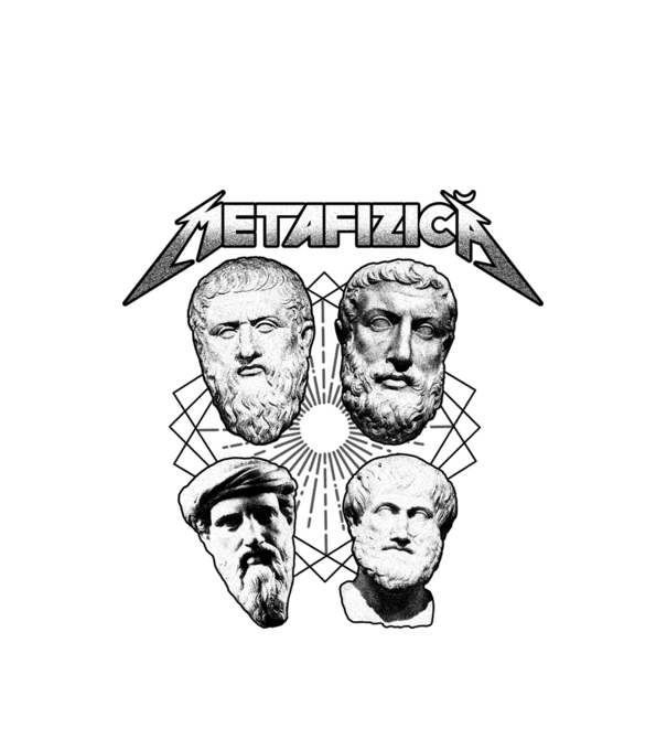 metafizică model alb pe tricou