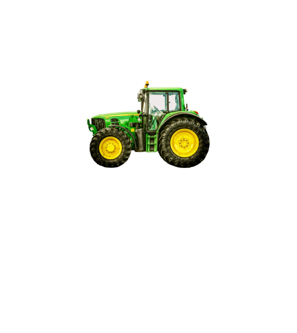 TRACTOR model alb pe tricou