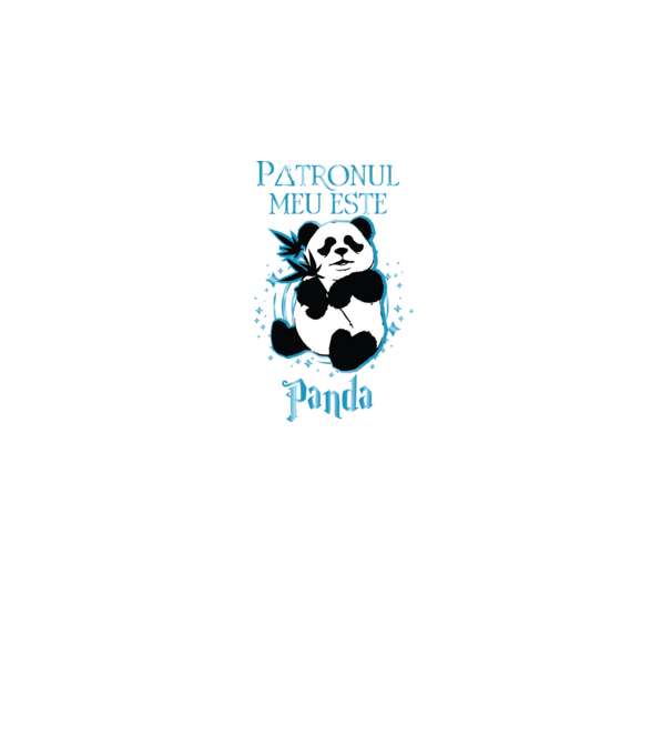Patronul meu este PANDA model negru pe tricou