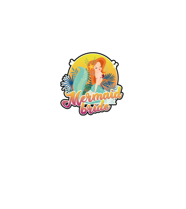 Mermaid bride hawaii model alb pe tricou