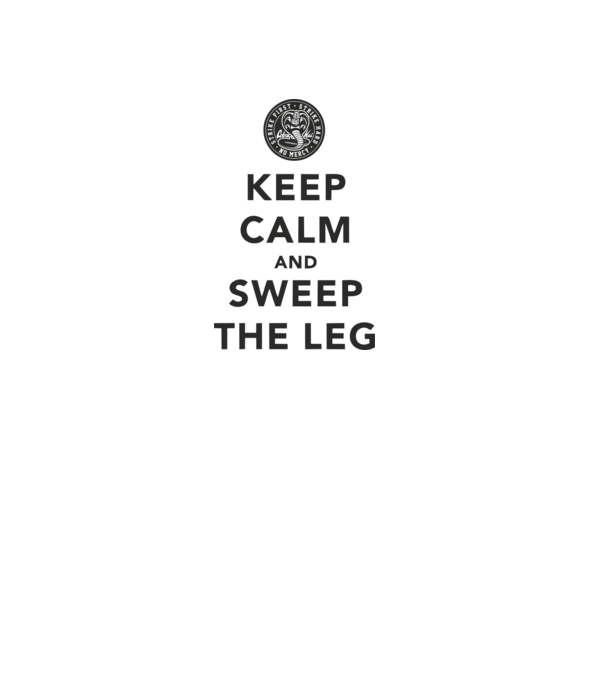Keep calm and weep the leg cobra kai model alb pe tricou