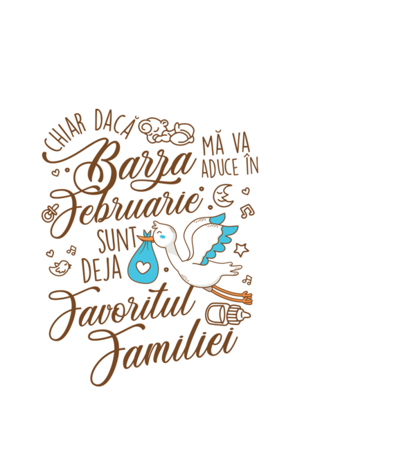 Favoritul familiei FEBRUARIE model alb pe tricou