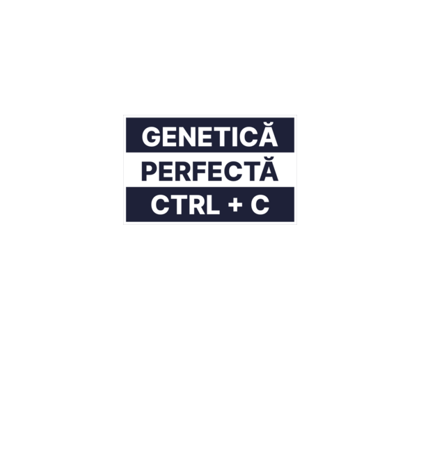 Genetică perfectă CTRL + V model alb pe tricou