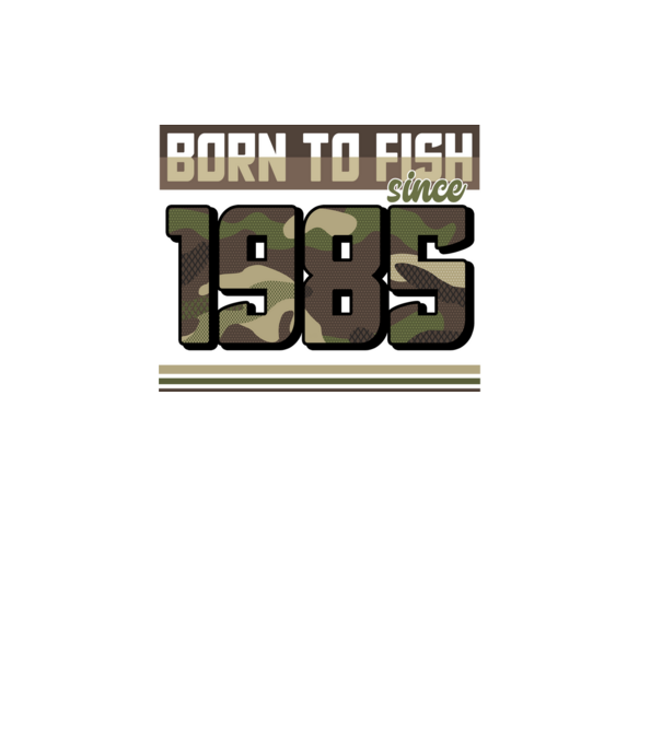 Born to fish since 1985 model negru pe tricou