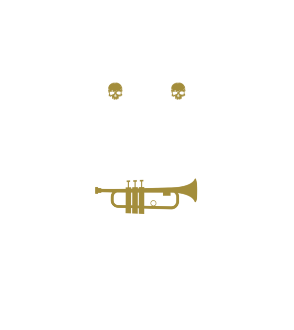 I play heavy metal trumpet model negru pe tricou